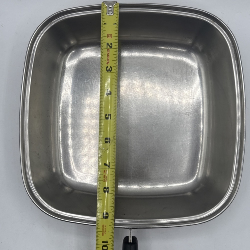 Revere Ware USA Small Square Copper Bottom Pot Fry Pan Skillet Bacon Clean - Picture 8 of 15
